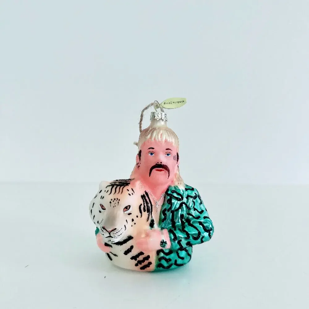 JOE EXOTIC TIGER KING GLASS ORNAMENT
